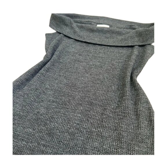 Anthropologie Sol Angeles Off Shoulder Heather Charcoal Knit Sweater Dress M - Picture 3 of 9
